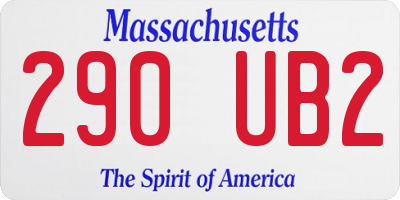 MA license plate 290UB2