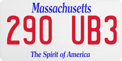MA license plate 290UB3