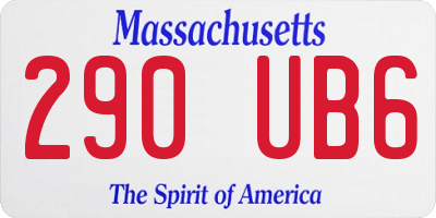 MA license plate 290UB6