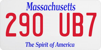 MA license plate 290UB7