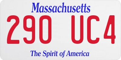 MA license plate 290UC4