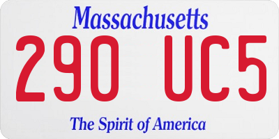 MA license plate 290UC5