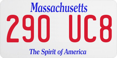 MA license plate 290UC8