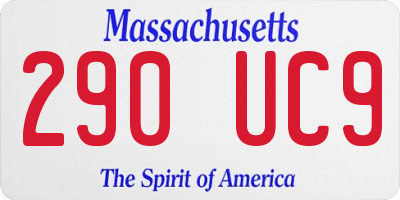 MA license plate 290UC9