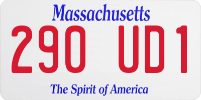 MA license plate 290UD1