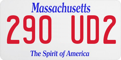 MA license plate 290UD2