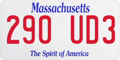 MA license plate 290UD3