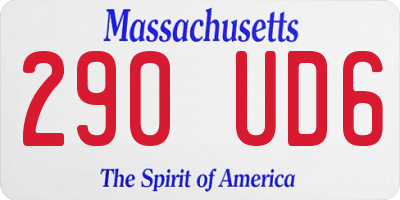 MA license plate 290UD6