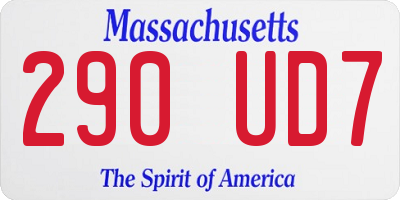 MA license plate 290UD7