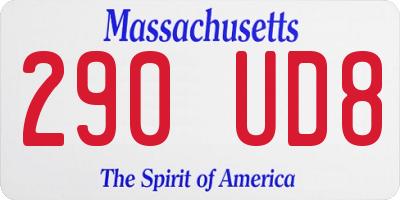 MA license plate 290UD8