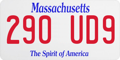 MA license plate 290UD9