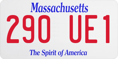 MA license plate 290UE1