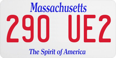MA license plate 290UE2