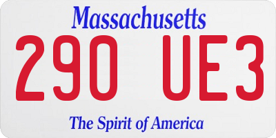 MA license plate 290UE3