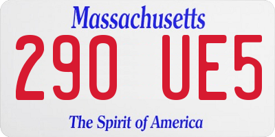 MA license plate 290UE5