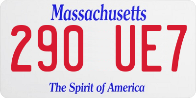 MA license plate 290UE7