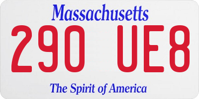 MA license plate 290UE8