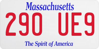 MA license plate 290UE9
