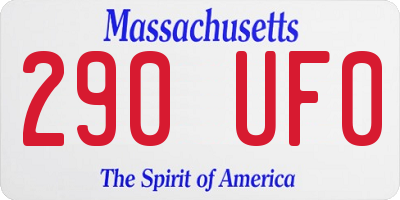 MA license plate 290UF0
