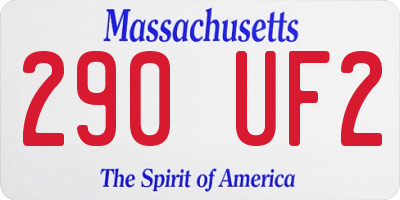 MA license plate 290UF2