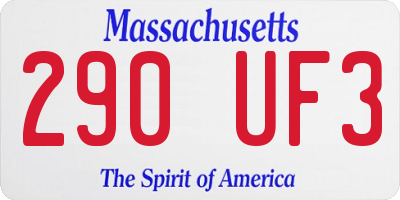 MA license plate 290UF3