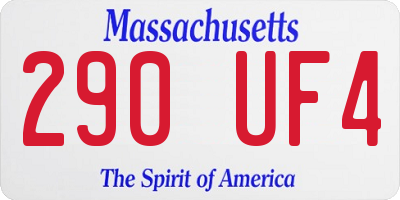 MA license plate 290UF4