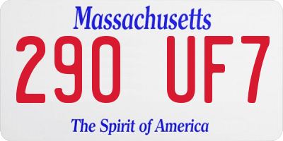 MA license plate 290UF7