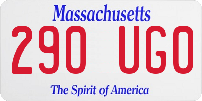 MA license plate 290UG0