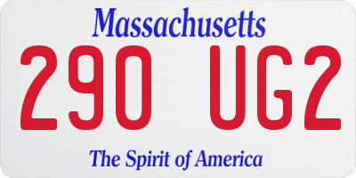 MA license plate 290UG2