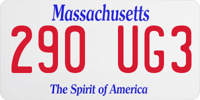 MA license plate 290UG3