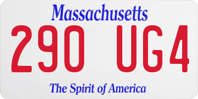 MA license plate 290UG4