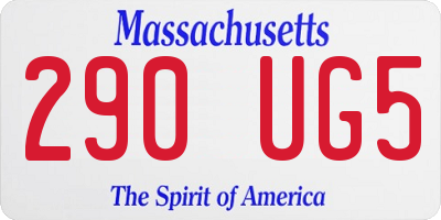 MA license plate 290UG5