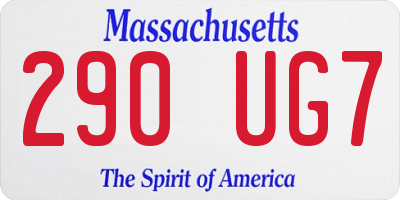 MA license plate 290UG7