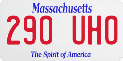 MA license plate 290UH0