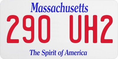 MA license plate 290UH2