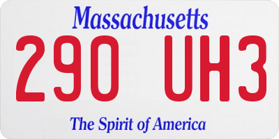 MA license plate 290UH3
