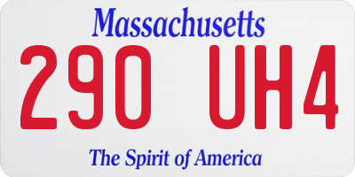 MA license plate 290UH4