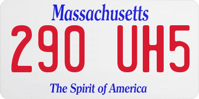 MA license plate 290UH5