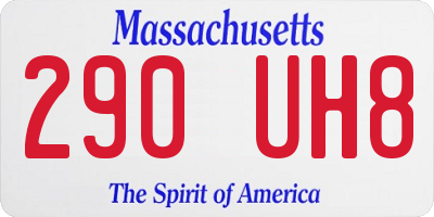 MA license plate 290UH8