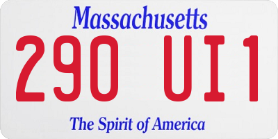 MA license plate 290UI1