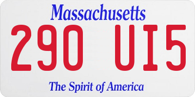 MA license plate 290UI5