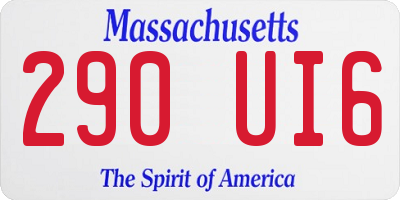 MA license plate 290UI6