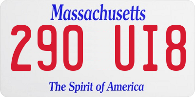 MA license plate 290UI8