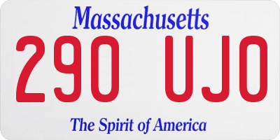 MA license plate 290UJ0