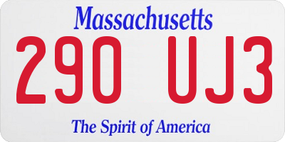 MA license plate 290UJ3