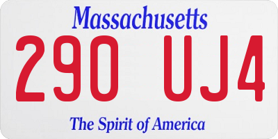 MA license plate 290UJ4