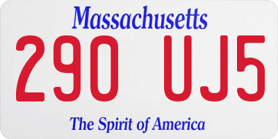 MA license plate 290UJ5