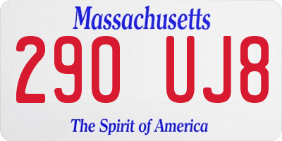 MA license plate 290UJ8
