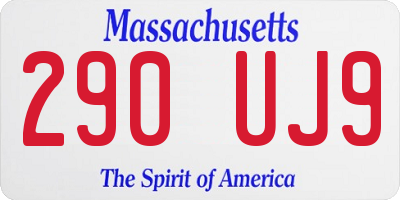 MA license plate 290UJ9