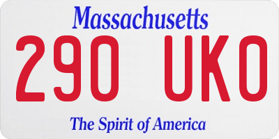 MA license plate 290UK0